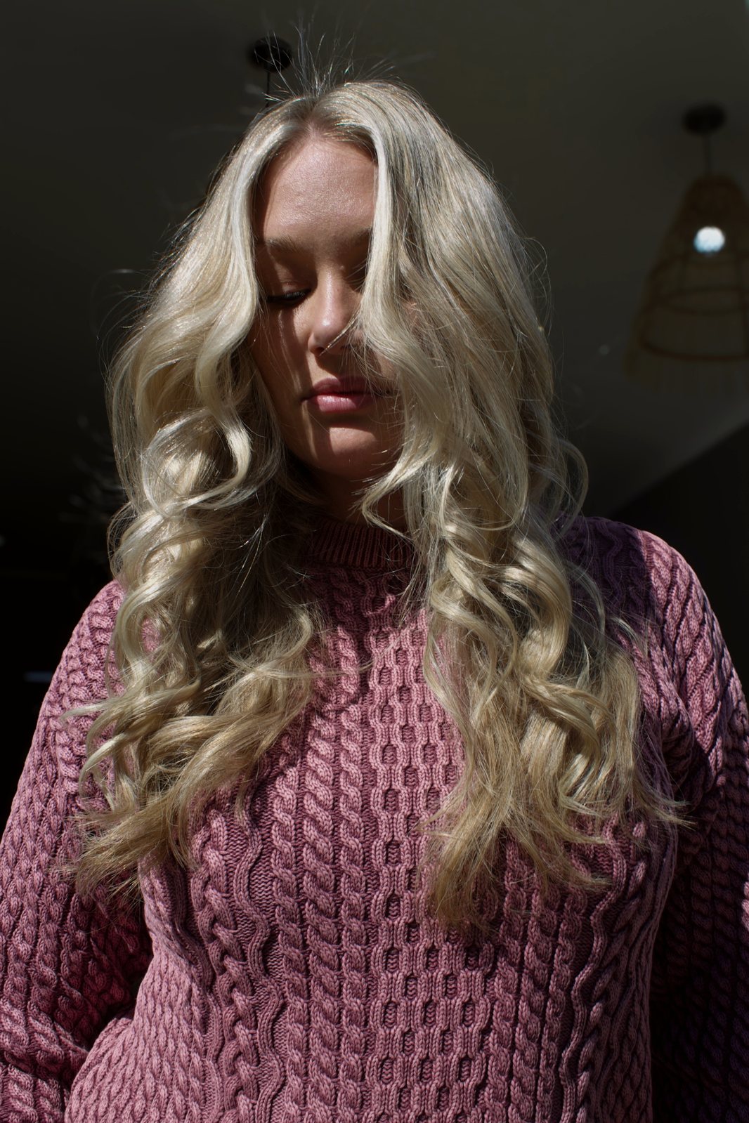 Close up of blonde curls