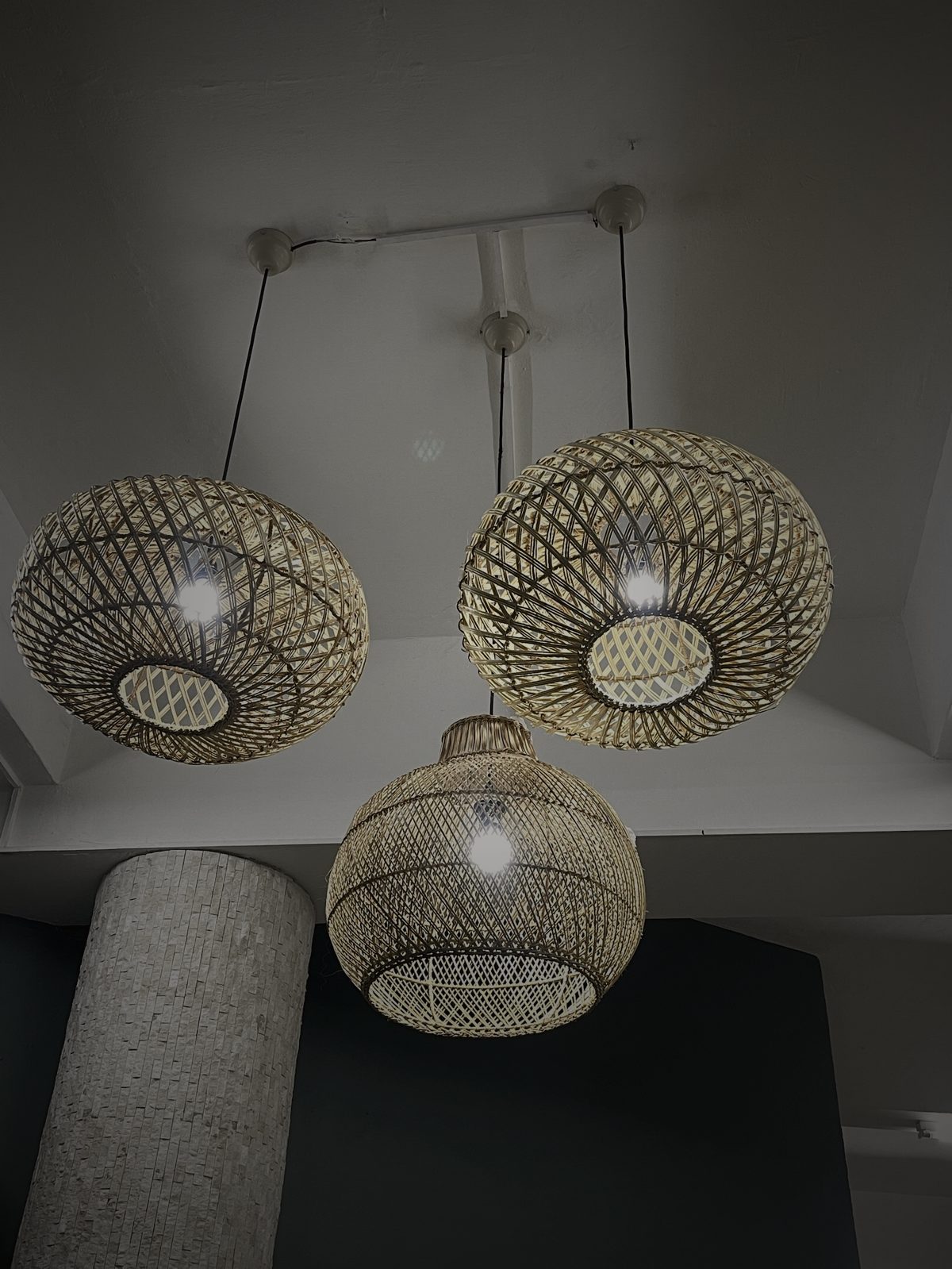 Rattan globe pendant lighting